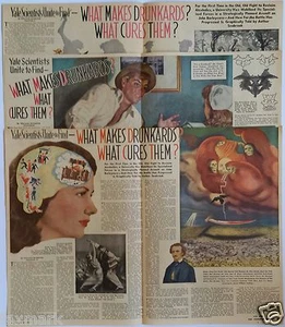 What Makes Drunkards? What Cures Them? 3 - 1945 Newspaper Insert Articles - Picture 1 of 5