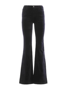 NWT J Brand Maria Flare in Black High Rise Velvet Stretch Trouser Pants 32 x 33½ - Picture 1 of 8