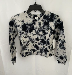 Treasure & Bond Kids Crop Sweatshirt Black/White Tie Dye Size Small NEW - Picture 1 of 2