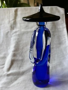 Estatuilla china de pie de vidrio artístico de Murano Formia azul - Imagen 1 de 6