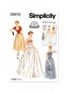 Simplicity SEWING PATTERN S9819 Retro 1950s Wedding/Day/Evening Dress & Jacket - Picture 1 of 5