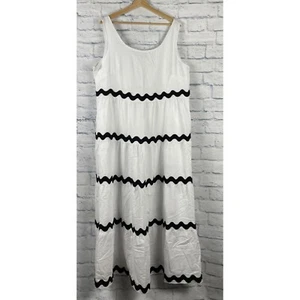NWT XL Pretty Garden Dress Black White Boho Sleeveless Relaxed Fit Flowy - Picture 1 of 4