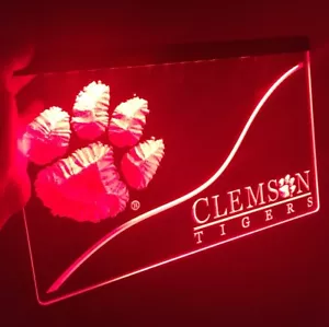 CLEMSON TIGERS, LED Neon Sign for Game Room,Office,Bar,Man Cave, NEW! - Picture 1 of 6