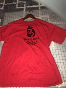 2008 beijing olymic t shirt XL red  China Gymnastics Basketball baseball hockey - Picture 1 of 11