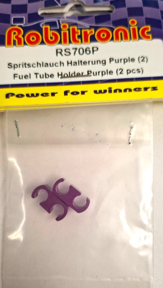 ROBITRONIC ACCESSORI AUTO RC EUEL TUBE HOLDER PURPLE (2 PCS)   ART   RS706P  V - Image 1 of 1
