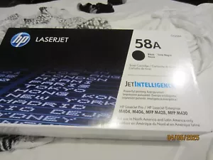 HP 58A LaserJet Black Toner Cartridge unopened box - Picture 1 of 4