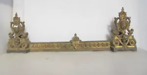 Antique Brass Fire Front Fender Kerb Bumper French Rococo Victorian Georgian - Picture 1 of 11