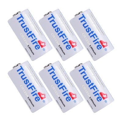 6pcs Trustfire 1400mAh CR123A Battery 123A 85177 EXP 2035 Lithium Batteries 3.0V - Image 1 of 4