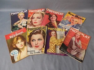 (8) Original 1920-30s Pinup Magazines Photoplay, Redbook & New Movie - Hollywood - Picture 1 of 2