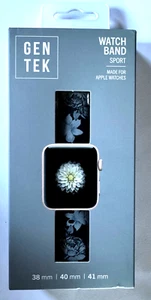 Correa deportiva para Apple Watch negra floral silicona 38 mm 40 mm 41 mm - Imagen 1 de 2