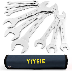 9Pc. Super-Thin Open End Wrench Set, Metric 5.5, 7, 8, 9, 10, 11, 12, 13, 14, 15