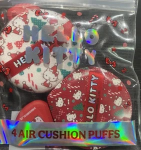 Hello Kitty Christmas 4 Pc Air Cushion Make Up Puff New - Picture 1 of 2