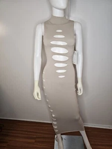 Women's Sexy Cut Out Sleeveless Maxi Dress Bodycon Party Club Long Dress Size S - Picture 1 of 13