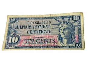 Military Payment Certificate 1961-1964 Ten Cent 10 Statue Liberty Ephemera c BC1 - Picture 1 of 3