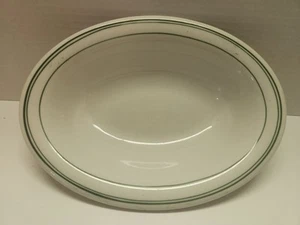 Homer Laughlin Best China Restaurant Geschirr grüne Bänder 9" Rand Suppenschüssel - Bild 1 von 5