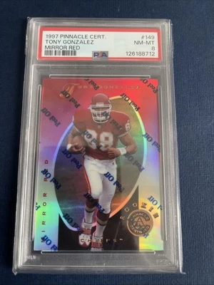 Espejo rojo Tony Gonzalez Pinnacle 1997 certificado radiocontrol PSA 8 Pop 1 solo 6 superior Foto 1 de 2