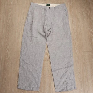 Vintage J.Crew Classic Fit Leinenhose Hose Herren Größe 34x30(29) grau Freizeit - Bild 1 von 15