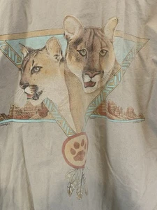 Vintage Bear Back Mountain Lion Desert bottoni uomo L made in USA vedi foto - Foto 1 di 10