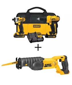 20V MAX Cordless Drill/Impact Combo Kit, 20V MAX Cordless Reciprocating Saw, - Picture 1 of 3