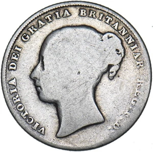Moneda de plata británica Victoria 1848 chelín - Imagen 1 de 2