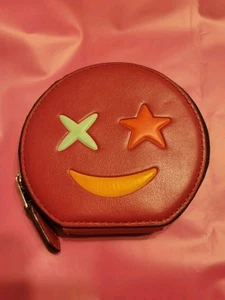 Coach Happy Smiley Face Coin pouch/ Card Case Multi Color W Zipper Opening - Picture 1 of 4