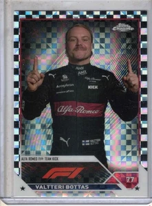 2023 TOPPS Chrome Formula 1 racing Valtteri Bottas Black Checker refractor card - Foto 1 di 2