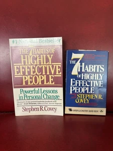 Seven Habits of Highly Effective People Stephen R. Covey Book + Audio Cassette - Picture 1 of 4