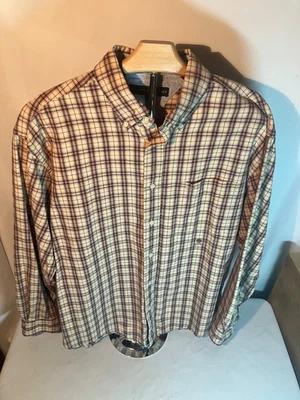 Camisa Tommy Hilfiger De Colección Para Hombres L Cuadros Logo Cresta Años 90 Con Botones Foto 1 de 4