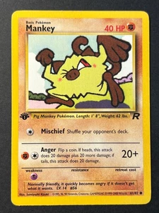 Mankey 61/82 1st Edition Rare Team Rocket - WOTC Pokemon Card B LP - - Picture 1 of 2