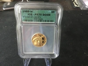 🔥1986-W $5 Gold Statue of Liberty PR70DCAM 🔥 - Picture 1 of 2