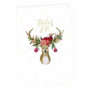 Doppelkarte, Klappkarte RENTIER Frohes Fest Grätz | Weihnachten, Weihnachtskarte - Bild 1 von 1