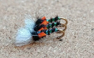 3 x Sunburst Cheek Emerger Größe 16 Barbed. - Bild 1 von 2