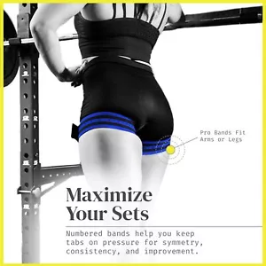 BFR BANDS PRO - Fasce di Restrizione del Flusso Sangue Confezione da 2 per Braccia, Gambe e Glute Blu - Foto 1 di 9