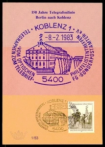 BERLÍN MK 1983 TELEGRAFÍA COBLENZA CABALLO CABALLO MAXI TARJETA MC CM h1103 - Imagen 1 de 2