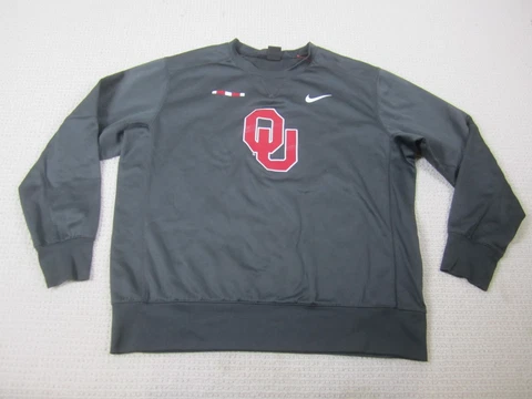 Oklahoma Sooners Sweatshirt Adult XL Gray Pullover Crew Neck Nike Dri-Fit Cover