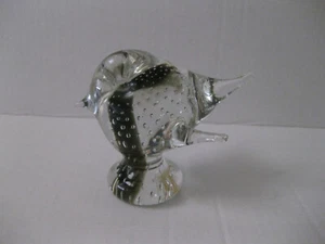 BOLLE CONTROLLATE MURANO VINTAGE ARTE VETRO UCCELLINO SU PIEDISTALLO ITALIA - Foto 1 di 9