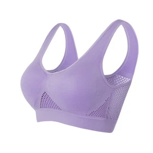 Racerback Sports Bras Padded Seamless High Support for Yoga Gym Workout Fitness - Picture 1 of 18