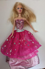 Barbie A Fashion Fairytale Doll LIGHT UP Music Reversible Dress Pink Stars 2009
