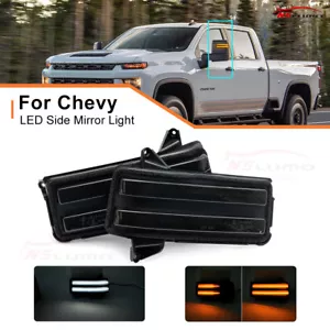 DRL LED Towing Mirror Stop Turn Signal Light For 2020+ GMC Sierra 2500HD 3500HD - Foto 1 di 12