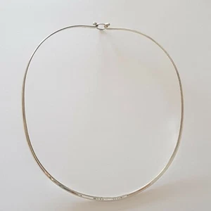 Collar gargantilla circular tailandesa vintage hecha a mano de plata de ley 925 16 pulgadas 3 mm. - Imagen 1 de 11