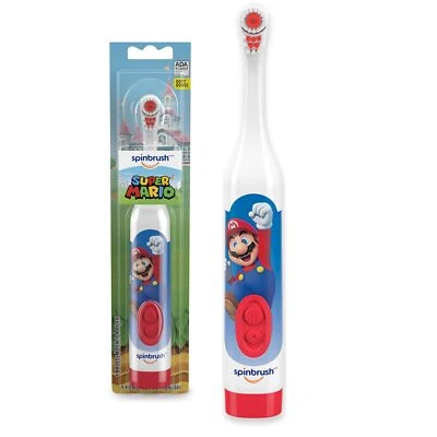 Cepillo de dientes Spinbrush Super Mario batería para niños, suave, Mario (pack de 2) Foto 1 de 3
