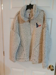 NFL Team Apparel Houston Texans White Sherpa 1/4 Zip Pullover Womens Sz XL NWT - Picture 1 of 9