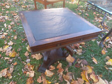 Just Reduced!  Very Nice, Very Heavy End Table.  Leather or Leather-like top 