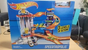 Hot Wheels Speedtropolis Playset Race 3 Levels of Action Car Toy Hotwheels new - Picture 1 of 6