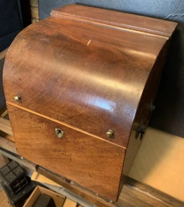 HUNTINGTON, LONG ISLAND NY FEDERAL PERIOD LIQUOR CADDYWOODEN WALNUT BURL CHEST - Picture 1 of 16