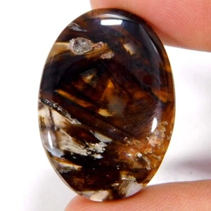 Meravigliosa Agata Bastone Turca Naturale 27,70Cts. Cabochon ovale pietra preziosa sfusa - Foto 1 di 3