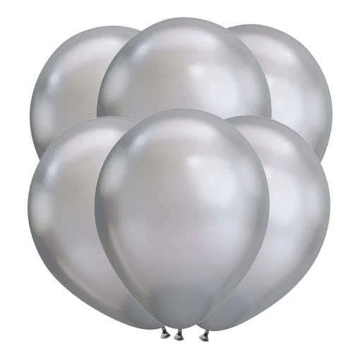 10 PALLONCINI CROMATI ARGENTO 14 POLLICI CHROME - Immagine 1 di 1