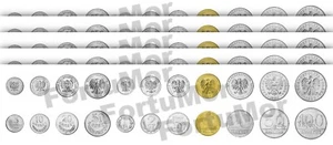 Poland 5 x 11 Pcs UNC COIN SET 5 10 20 50 Groszy 1 2 5 10 20 50 100 Zlotych 1990 - Picture 1 of 4