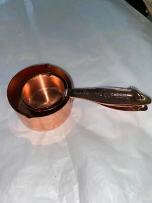 Conjunto de 3 xícaras de medição de cobre vintage Sur La Table - Imagem 1 de 3