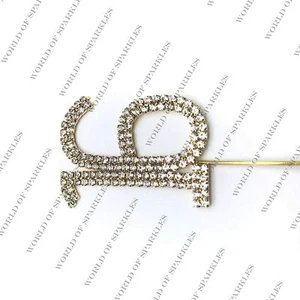 Decoración de fiesta de aniversario de cumpleaños de 6 cm con número de diamantes de imitación plateados 16 - Imagen 1 de 1